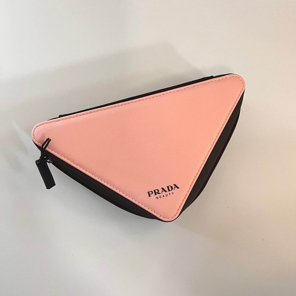 PRADA baby pink triangle pouch!!
